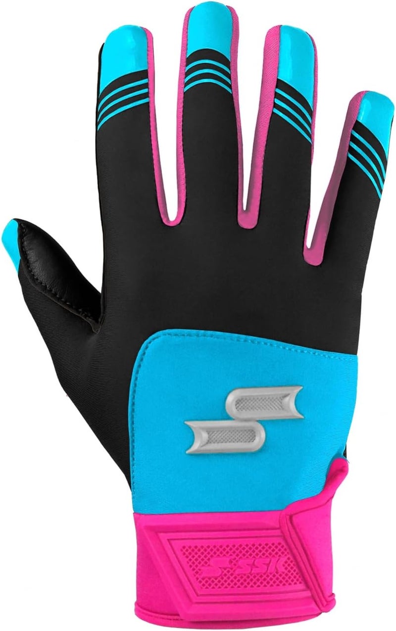 SSK X1 Color Rush Adult Baseball Batting Gloves - Durable Cabretta Leather Palm - 11 Colorways - Image 2